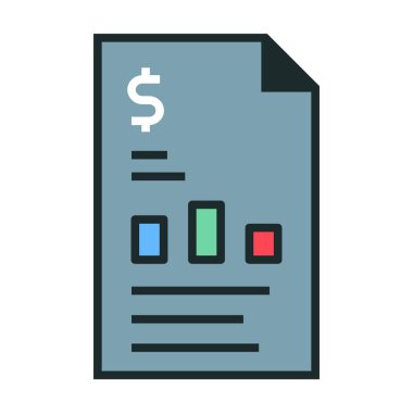 Finansal açıklamalar düz biçimli simgesi