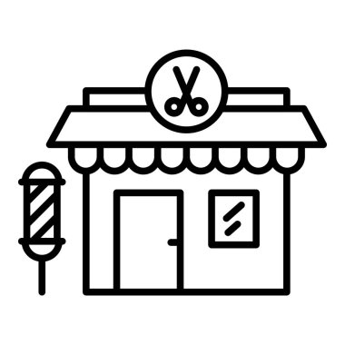 Berber dükkanı ikonu, düzenlenebilir vuruşlarla aynı hizada. Berber dükkanı ile ilgili simge düzenlenebilir vuruşlarla aynı hizada