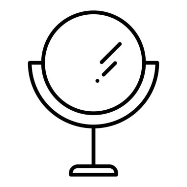 Düzenlenebilir darbeyle aynı hizada ayna simgesi. Berber dükkanı ile ilgili simge düzenlenebilir vuruşlarla aynı hizada