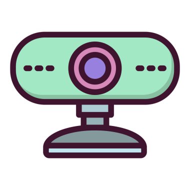 Web kamerası simgesi. Satır biçiminde elektronik aygıt simgesi