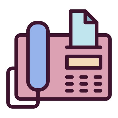 Faks makinesi simgesi. Kopya simgesi. Satır biçiminde elektronik aygıt simgesi