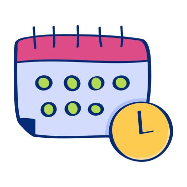 Çizgisel renk biçiminde takvim simgesi