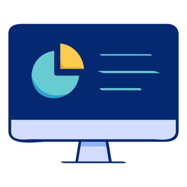 Bilgisayar simgesi. Veri analiz simgesi