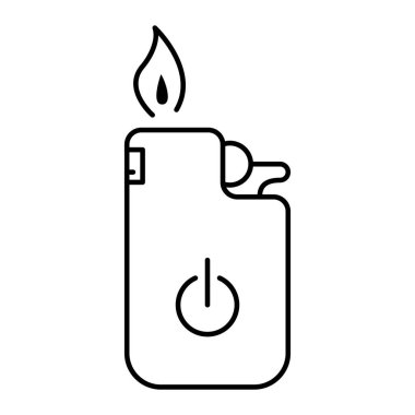 Düzenlenebilir vuruşla aynı hizada akıllı gaz aydınlatma simgesi. Düzenlenebilir vuruş ile çizgi biçiminde akıllı sigara hafif simgesi