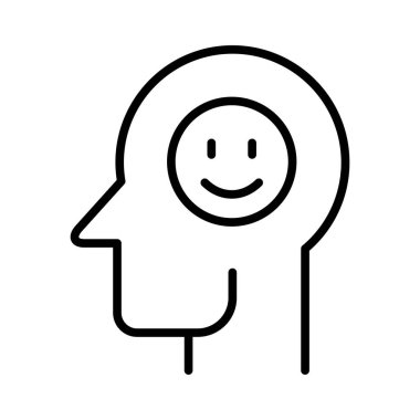 Mutluluk simgesi. Düz bir gülümseme simgesi