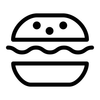 Hamburger ikonu ve kurgulanabilir vuruşlar. Düzenlenebilir vuruşları olan fast food simgesi