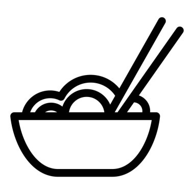 Kurgulanabilir fırça darbeleri olan bir kase erişte ikonu. Kurgulanabilir fırça darbeleriyle dolu bir kase.