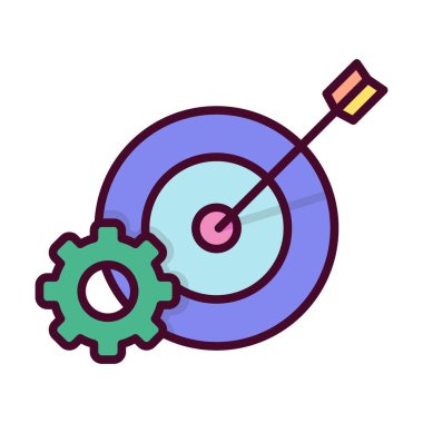 Hedef kurulum simgesi. Hedefleri ve hedefleri belirleyin. Şirket görüşü ve görev simgesi