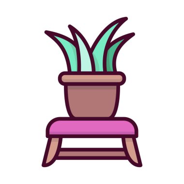 Esrar ikonu. Saksıda süslü bitkiler