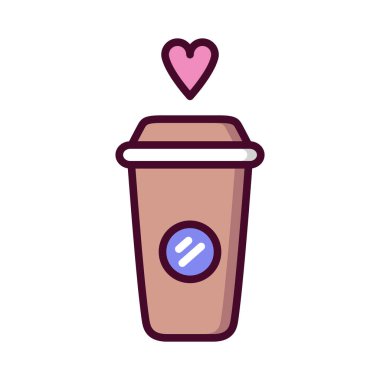 Kahve ikonu. Kahve, aşk ikonu.