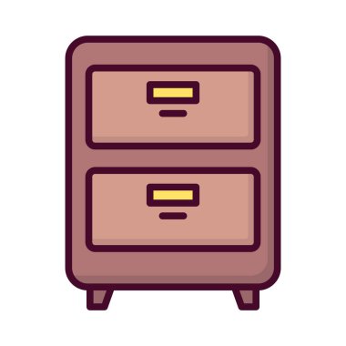 Komodinin simgesi. Yatak kenarı masa simgesi