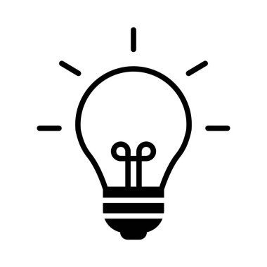 Yanan lamba ikonu. Ampul ikonu zekayı sembolize eder. Eğitim simgesi