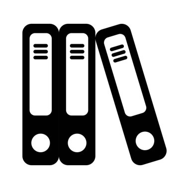 Ofis Klasörleri simgesi. Belge yönetimi simgesi. Kağıtları ve Belgeleri olan Ofis Dizinleri.