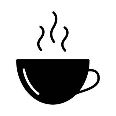 Kahve ikonu. Bir bardak sıcak içecek.