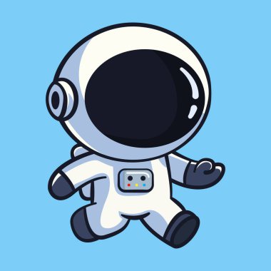 Düz stilde sevimli bir astronot.