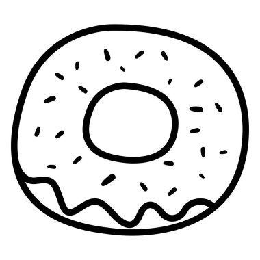 Glyph çizgisi şeklinde çörek simgesi. Sırada donut var.