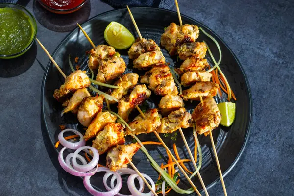 stock image Delicious and Juicy Chicken Reshmi Kabab Recipe: Perfect for Grill or Tandoor, Marinated in Creamy Spices