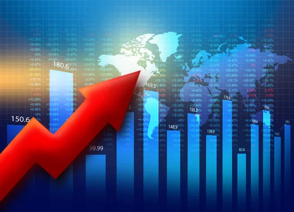 Crescimento Mercado Ações Conceito Sucesso Empresarial Ilustração Fundo — Fotografia de Stock