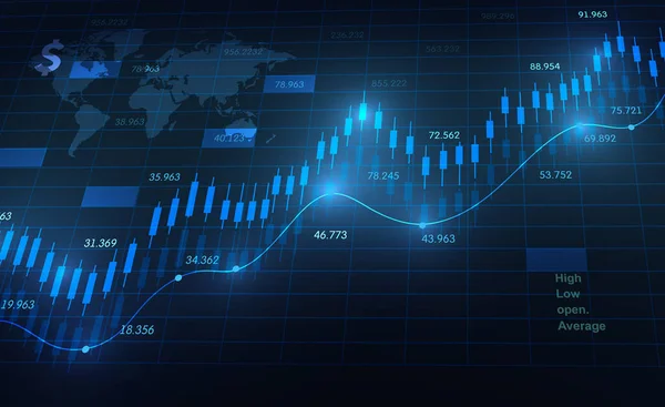 Koncepcja Wykresu Obrotu Inwestycjami Giełdowymi Inwestycje Finansowe Lub Trendy Gospodarcze — Zdjęcie stockowe