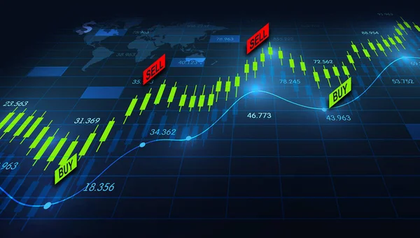 Mercado Ações Ilustração Fundo Abstrata Contabilidade Financeira Análise Gráficos Resumo — Fotografia de Stock