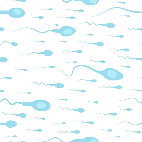 Бесшовный Орнамент Сперматозоидов Плавающих Одном Направлении Плоский Стиль Медицинской Биологической — стоковый вектор