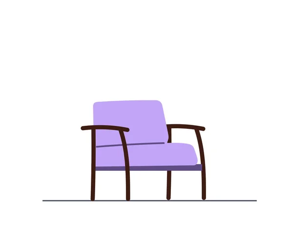 Lonely Chair Empty Room Standing Floor Flat Stylish Simple Armchair — Stock Vector