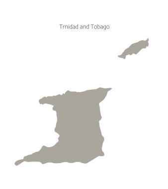 Trinidad ve Tobago adaları basit asgari harita. Vektör illüstrasyonu