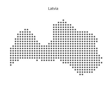Soyut Letonya Dot Deseni Tasarımı. Noktalı nokta desenli harita. - Evet. Vektör illüstrasyonu