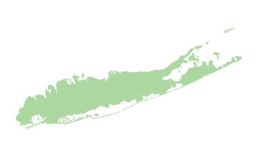 Long Island New York, ABD 'nin basit yüksek detaylı haritası. Vektör illüstrasyonu
