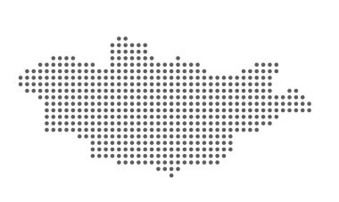Noktalı Moğolistan haritası. Grafik elementleri, pankartlar. Vektör illüstrasyonu
