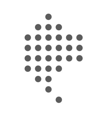 Fransa 'nın vektör noktalı haritası beyaz arkaplanda izole edilmiş, düzenlenmesi kolay.