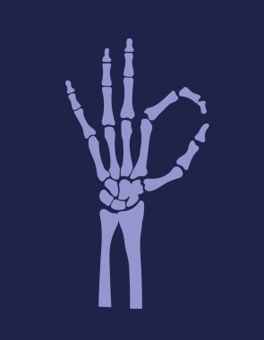 Dart arka planında insan iskeleti tarafından izole edilmiş bir jest. Vektör illüstrasyonu