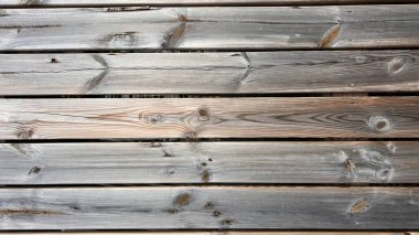 Doğal cilalı tahtalardan yapılmış eski gri ahşap doku. Yatay görüş. Yüksek kalite fotoğraf