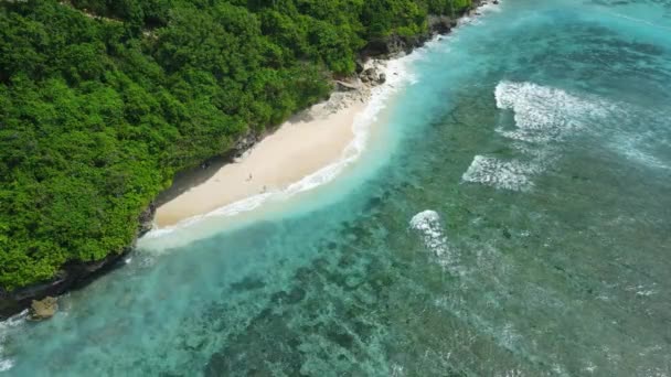 Belle Plage Avec Océan Tropical Turquoise Bali Vue Aérienne — Video