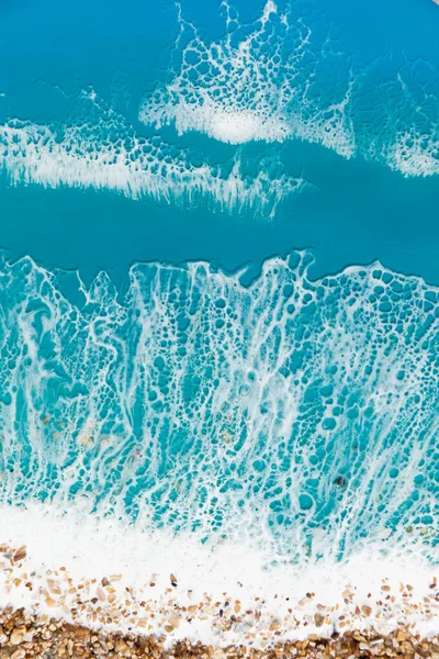 Смола Искусства Морскими Волнами Пляжем Морской Фон Эпохи — стоковое фото