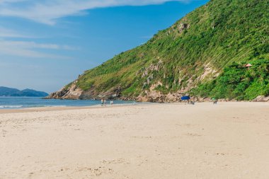 Brezilya 'da dağı olan kumsal ve okyanus, Floripa