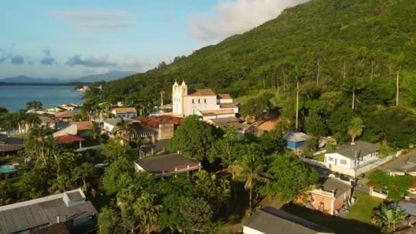 January 2022 Florianopolis Brazil Touristic Village Church Ribeirao Ilha Florianopolis — Wideo stockowe