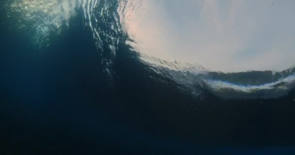 Wave Crashing Ocean Sunset Sunrise Light Underwater View Surfing Barrel — Vídeos de Stock