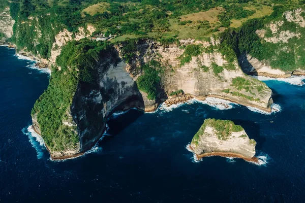 Coastline Scenic Rocky Cliffs Ocean Aerial View Scenic Island — Stock fotografie