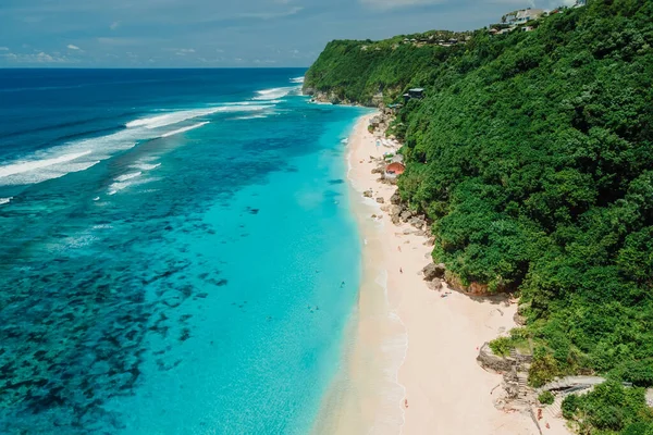 Райский Пляж Бирюзовым Океаном Бали Вид Воздуха — стоковое фото