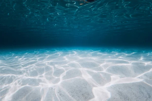 巴哈马群岛上的热带蓝海 底部有沙 全景水下背景 — 图库照片