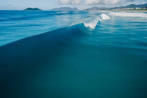 Ola Barril Azul Océano Atlántico Rompiendo Olas Surf Perfecto Vista — Foto de Stock