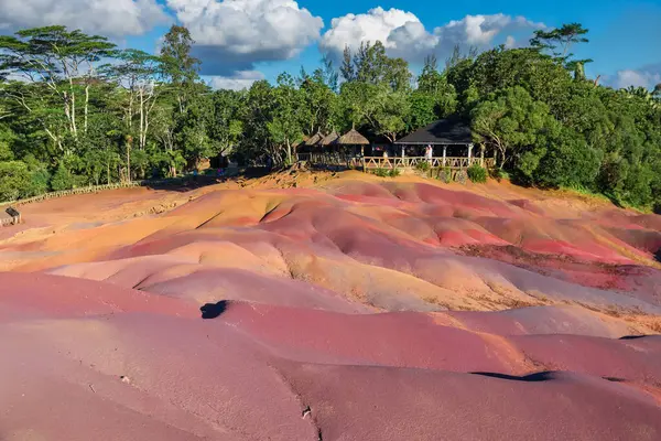 Lugar Turístico Popular Seven Coloured Earth Chamarel Isla Mauricio —  Fotos de Stock
