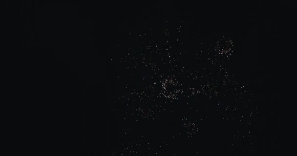 4K新年前夕烟火庆祝圈无缝真正的烟火背景 五彩缤纷的金光闪闪的焰火 夜空中闪烁着亮晶晶的灯光 — 图库视频影像