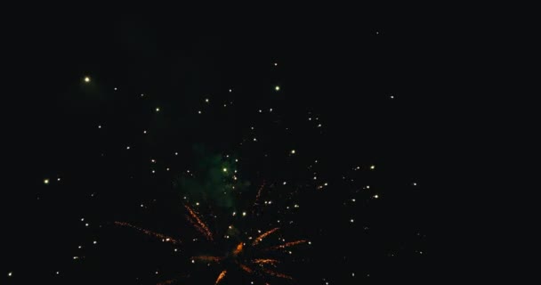 Fogos Artifício Céu Noturno Fogos Artifício Véspera Ano Novo Ano — Vídeo de Stock