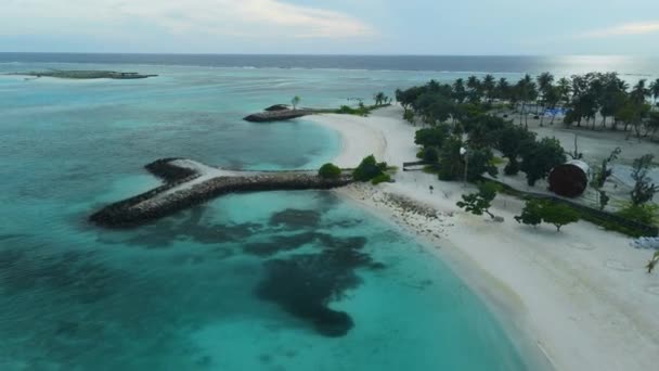 Vue Aérienne Maafushi Sur Atoll Kaafu Paradise Island Avec Océan — Video