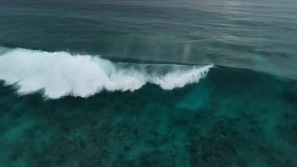 Vue Aérienne Océan Avec Vagues Surf Sur Île Des Maldives — Video