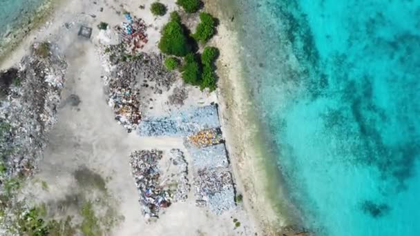 Toxická Skládka Ostrově Maledivách Letecký Pohled Znečištění Odpadky Vysoce Kvalitní — Stock video