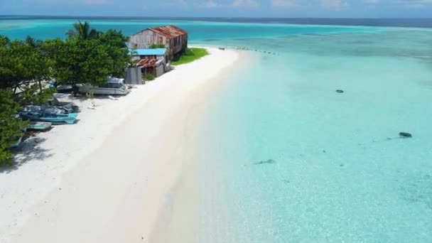 Letecký Pohled Ostrov Gulhi Poblíž Maafushi Kaafu Atoll Tropický Ostrov — Stock video