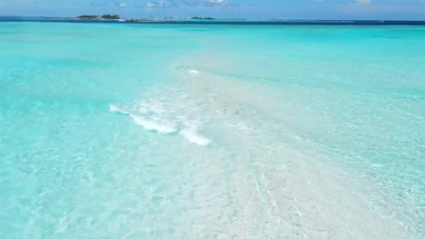 Tropický Písečný Břeh Modrý Oceán Letecký Pohled Krajinu Nad Maledivy — Stock video